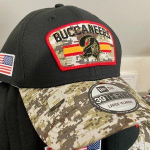 Rare Sz L/XL 2021 Tampa Bay Buccaneers THROWBACK Salute To Service 39thirty Hat
